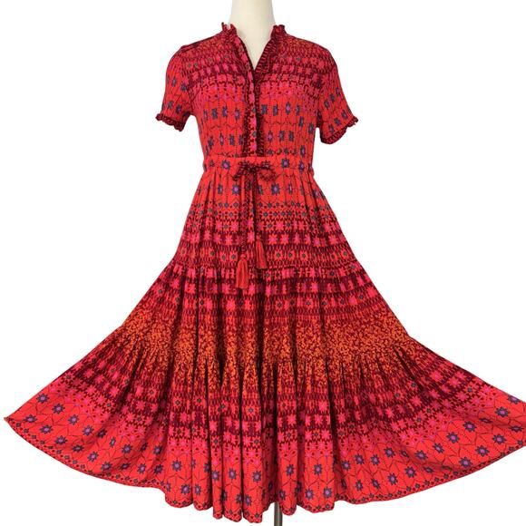 Free People Rare Feeling Maxi Dress in Ruby Red S - Picture 1 of 10